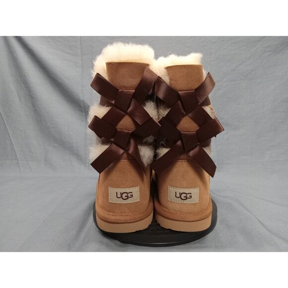 UGG Australia Girls K Bailey Bow II Chestnut Slip- On Boots Size 6 NEW IN BOX! - Picture 7 of 13